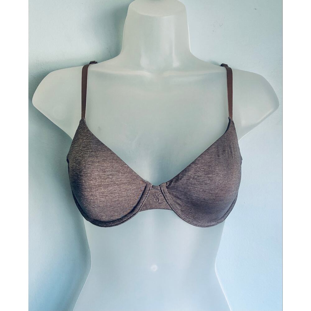 Victoria’s Secret Unlined Semi Demi Bra 36B Gray Everyday Comfort Casual
